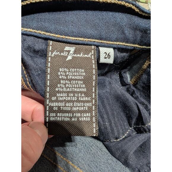 7 For All Mankind Women’s ‘The Slim Cigarette’ Skinny Jeans Sz 26 Dark Wash - Picture 5 of 6